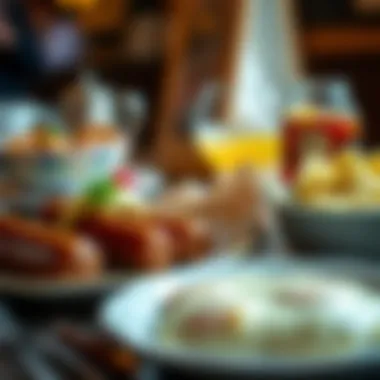 A Taste of Tradition: British Breakfast A detailed view of a classic British breakfast, featuring dishes like bangers and mash, providing a taste of the Muggle world.