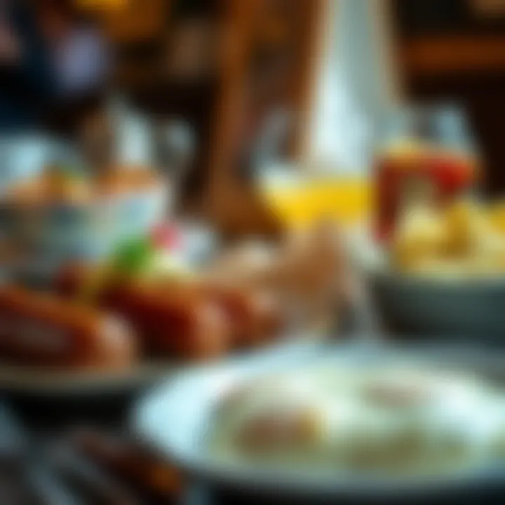 A Taste of Tradition: British Breakfast A detailed view of a classic British breakfast, featuring dishes like bangers and mash, providing a taste of the Muggle world.