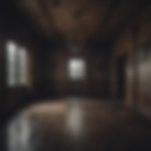 Eerie atmosphere of a haunted house with musical notes