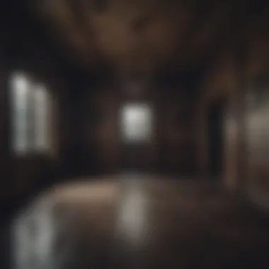 Eerie Atmosphere in Horror Cinema Eerie atmosphere of a haunted house with musical notes
