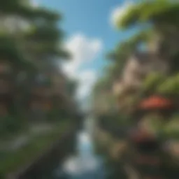 A beautiful landscape from a Studio Ghibli film