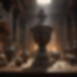 Mystical setting with ancient artifacts