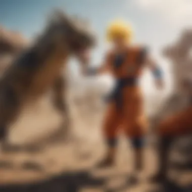 Epic Battle of Iconic Characters Iconic Dragon Ball characters in an epic battle scene