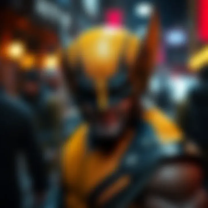 Wolverine costume in a cinematic setting