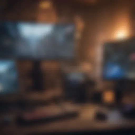 A vibrant scene showcasing multiple gaming genres on PC