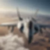 Maverick soaring through the skies in a fighter jet