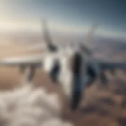 Maverick soaring through the skies in a fighter jet