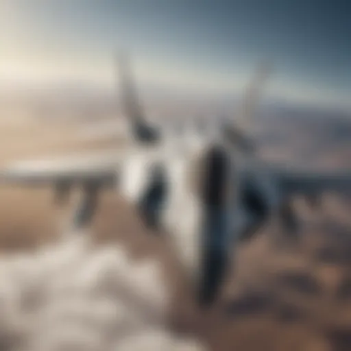 Maverick soaring through the skies in a fighter jet