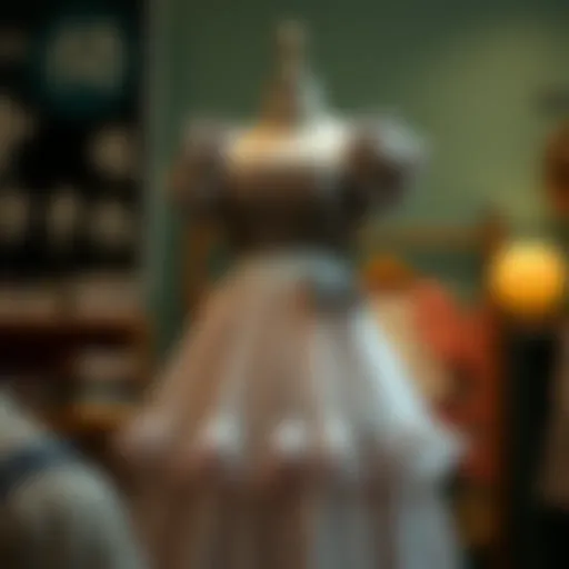 A beautifully designed Totoro dress displayed on a mannequin, showcasing its intricate details and playful aesthetic.