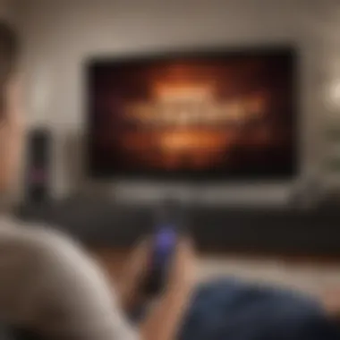 Engaging Viewing Experience on Tubi User enjoying content on Tubi with a remote