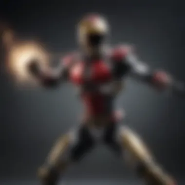 Robot Power Ranger in a dynamic battle pose