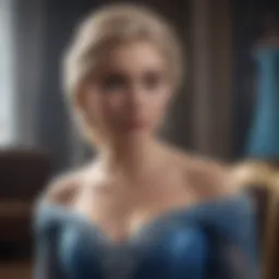 Elsa's Enigmatic Blue Gown