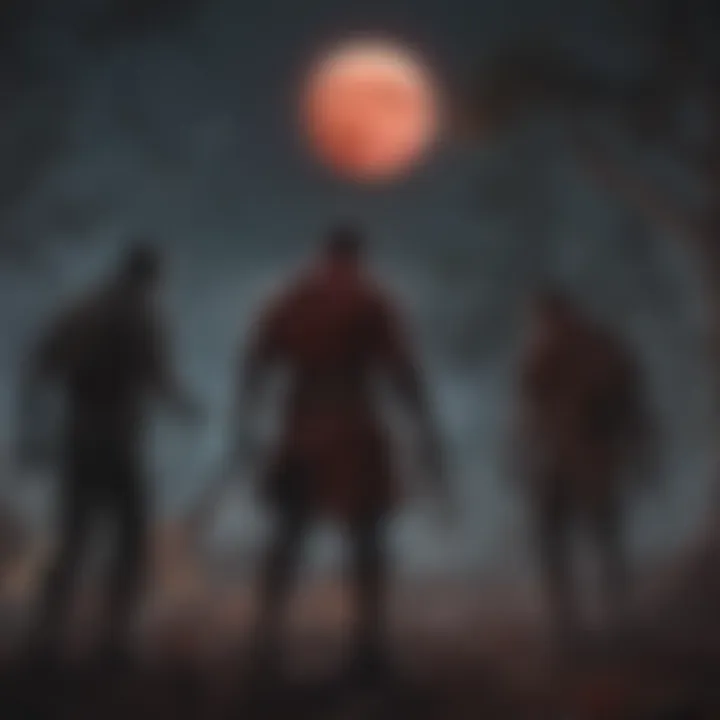 Werewolf Pack Hunting Under Blood Moon