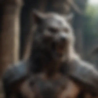 Werewolf Transformation in Ancient Ruins