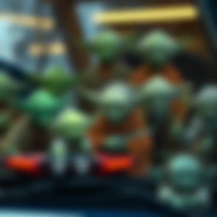 A collection of various Yoda window decals showcasing different designs