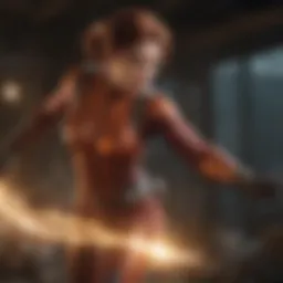 A dynamic scene showcasing the protagonist's powers in action.