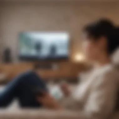 Enjoying K-Dramas at Home A viewer enjoying K-Dramas on a cozy couch
