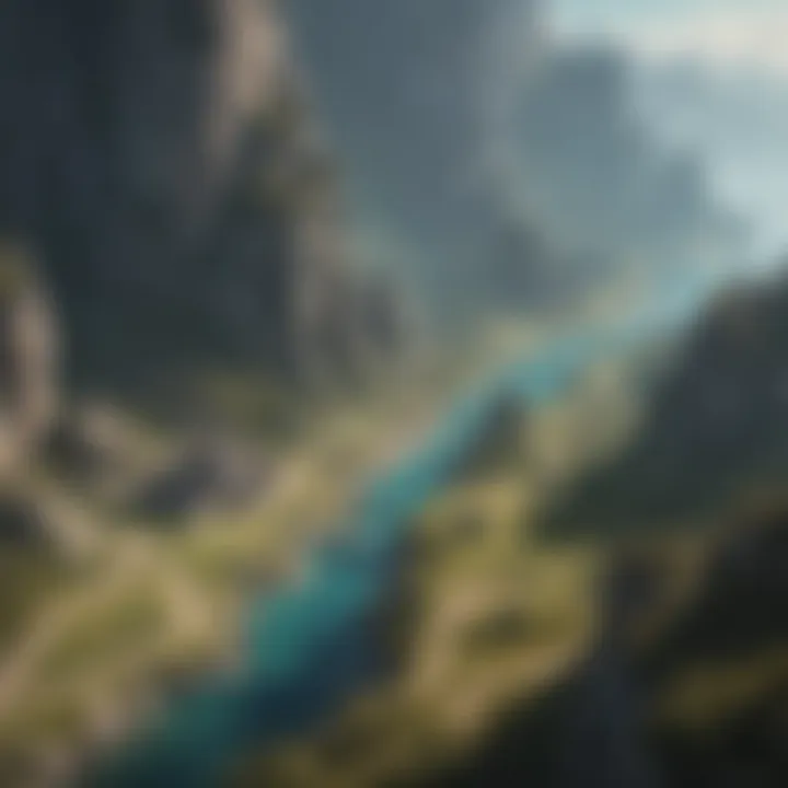 A beautifully illustrated fantasy map showcasing diverse terrains and landmarks.