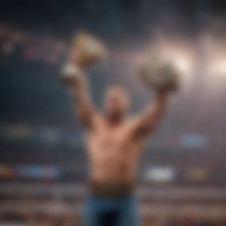 An iconic championship moment celebrated by fans during WrestleMania