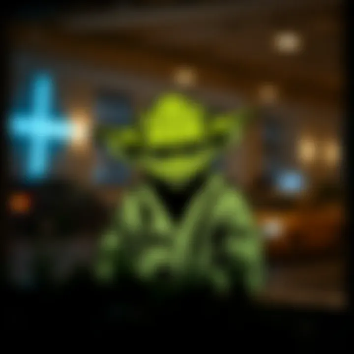 A Yoda decal artistically applied on a modern window